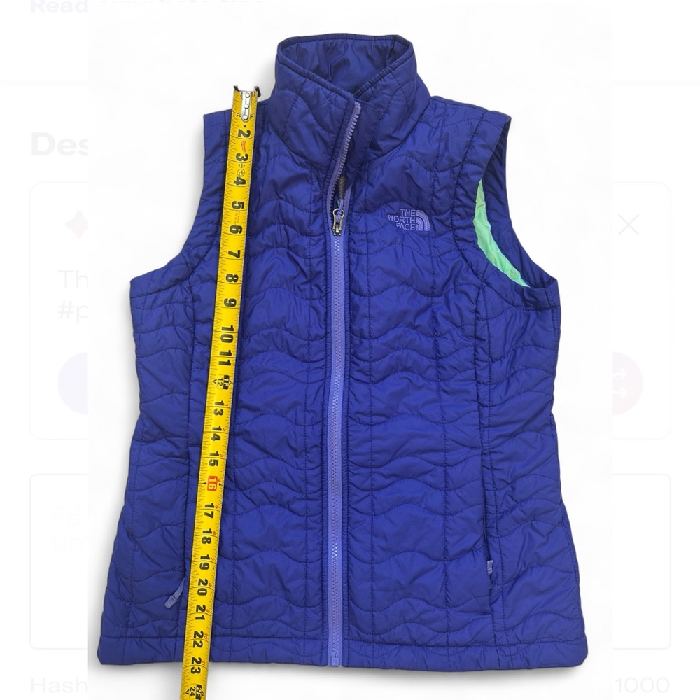 Women’s North Face Puffy Vest – Cobalt Blue & Teal – Size Small - Picture 4 of 6